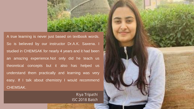 CHEMSAK student testimonial — Riya Tripathi